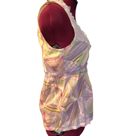 Chic Patchwork Sleeveless Summer blouse NWT Cynthia Steffe Size 6 Lightweight - Picture 3 of 8